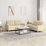 Casa si Gradina - Mobilier - Seturi de mobilier - Seturi living - Set de canapele cu perne, 2 piese, crem, textil - Infinity.ro