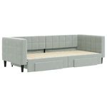 Casa si Gradina - Mobilier - Paturi si accesorii - Paturi - Pat de zi cu extensie si sertare, gri deschis 90x200 cm catifea - Infinity.ro