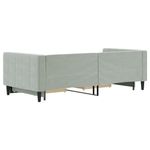 Casa si Gradina - Mobilier - Paturi si accesorii - Paturi - Pat de zi cu extensie si sertare, gri deschis 90x200 cm catifea - Infinity.ro