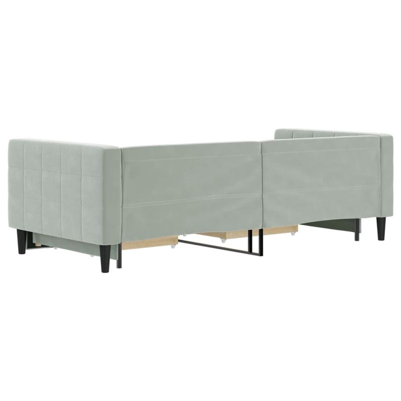 Casa si Gradina - Mobilier - Paturi si accesorii - Paturi - Pat de zi cu extensie si sertare, gri deschis 90x200 cm catifea - Infinity.ro