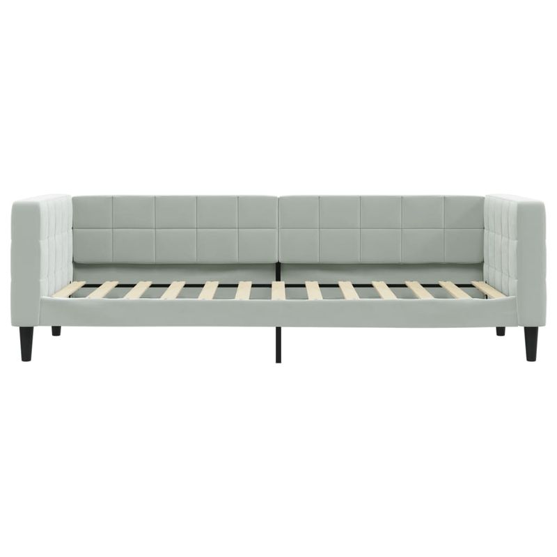 Casa si Gradina - Mobilier - Paturi si accesorii - Paturi - Pat de zi cu extensie si sertare, gri deschis 90x200 cm catifea - Infinity.ro
