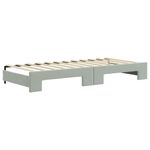 Casa si Gradina - Mobilier - Paturi si accesorii - Paturi - Pat de zi cu extensie si sertare, gri deschis 90x200 cm catifea - Infinity.ro
