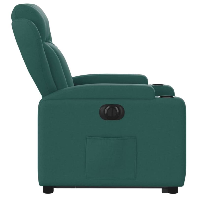 Casa si Gradina - Mobilier - Scaune si fotolii - Fotolii - Fotoliu electric rabatabil cu ridicare, verde inchis, textil - Infinity.ro