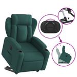 Casa si Gradina - Mobilier - Scaune si fotolii - Fotolii - Fotoliu electric rabatabil cu ridicare, verde inchis, textil - Infinity.ro