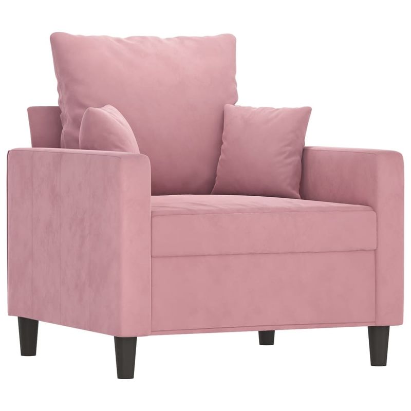 Casa si Gradina - Mobilier - Seturi de mobilier - Seturi living - Set de canapele cu perne, 3 piese, roz, catifea - Infinity.ro