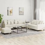 Casa si Gradina - Mobilier - Seturi de mobilier - Seturi living - Set de canapele cu perne, 3 piese, crem, catifea - Infinity.ro