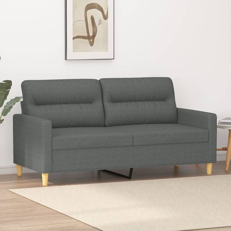 Casa si Gradina - Mobilier - Canapele si coltare - Canapele - Canapea cu 2 locuri, gri inchis, 140 cm, material textil - Infinity.ro
