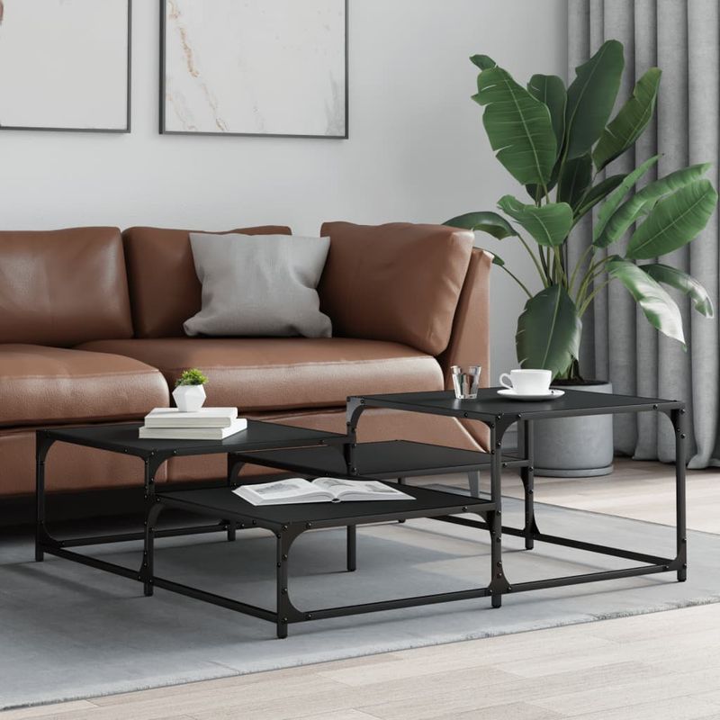 Casa si Gradina - Mobilier - Mese si birouri - Masute de cafea - Masuta de cafea, negru, 107x107x40 cm, lemn compozit - Infinity.ro