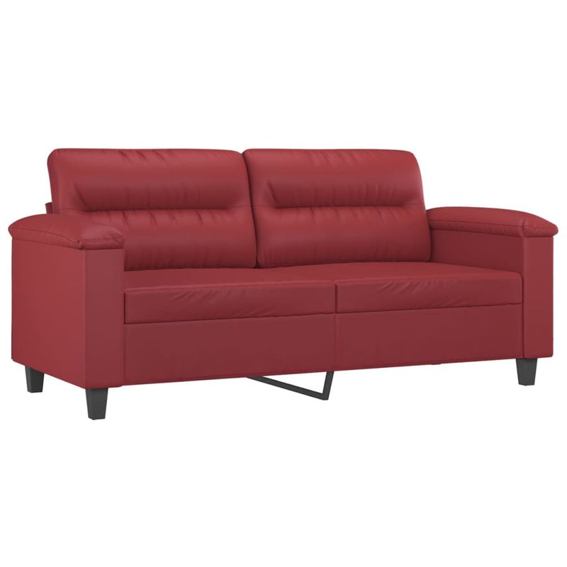 Casa si Gradina - Mobilier - Seturi de mobilier - Seturi living - Set de canapele cu perne, 3 piese, rosu vin, piele ecologica - Infinity.ro