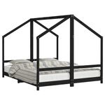 Casa si Gradina - Mobilier - Mobilier copii - Patuturi copii - Cadru de pat pentru copii negru 2x(80x200) cm lemn masiv de pin - Infinity.ro