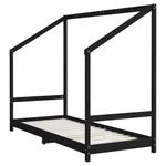 Casa si Gradina - Mobilier - Mobilier copii - Patuturi copii - Cadru de pat pentru copii negru 2x(80x200) cm lemn masiv de pin - Infinity.ro