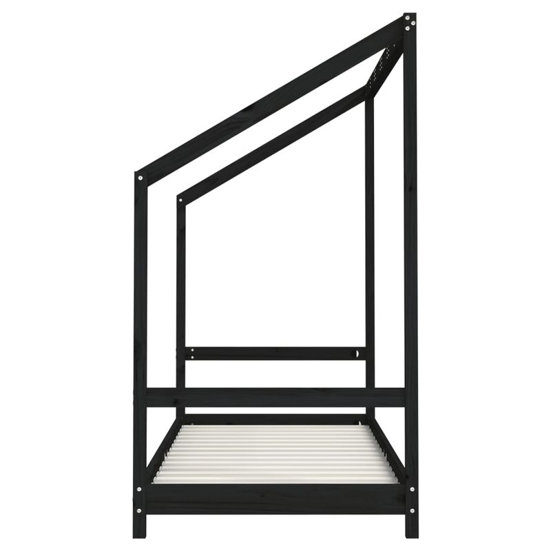Casa si Gradina - Mobilier - Mobilier copii - Patuturi copii - Cadru de pat pentru copii negru 2x(80x200) cm lemn masiv de pin - Infinity.ro