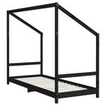 Casa si Gradina - Mobilier - Mobilier copii - Patuturi copii - Cadru de pat pentru copii negru 2x(80x200) cm lemn masiv de pin - Infinity.ro