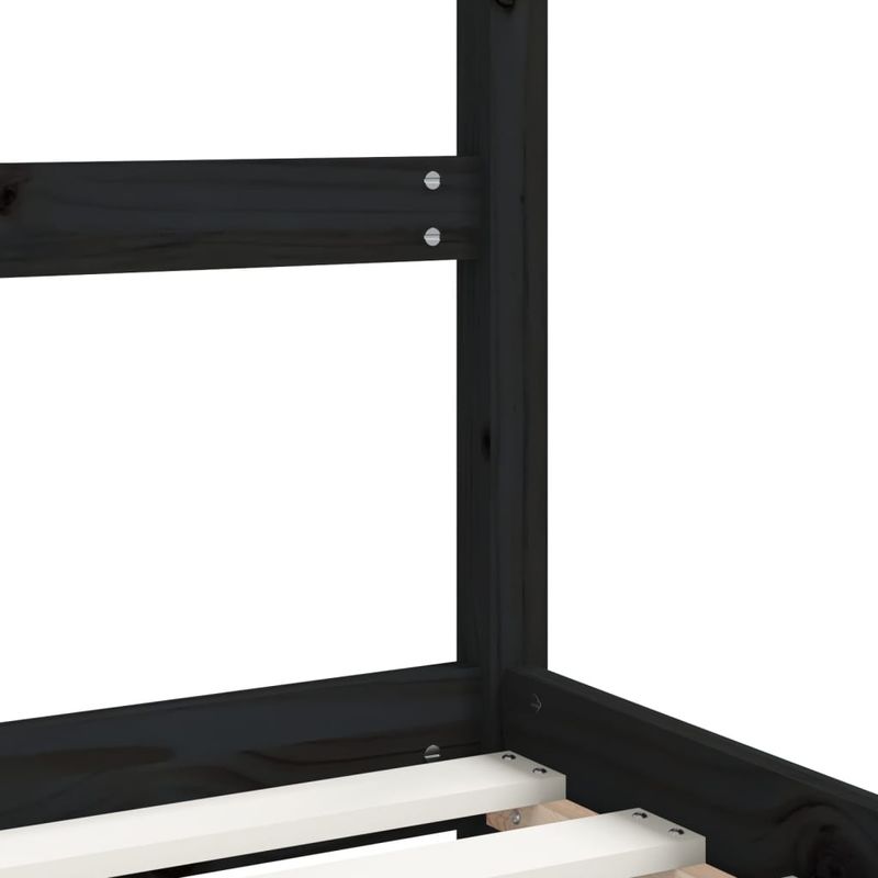 Casa si Gradina - Mobilier - Mobilier copii - Patuturi copii - Cadru de pat pentru copii negru 2x(80x200) cm lemn masiv de pin - Infinity.ro