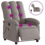 Ingrijire personala si Cosmetice - Sanatate si wellness - Articole wellness - Fotolii de masaj - Fotoliu electric de masaj rabatabil, gri taupe, textil - Infinity.ro