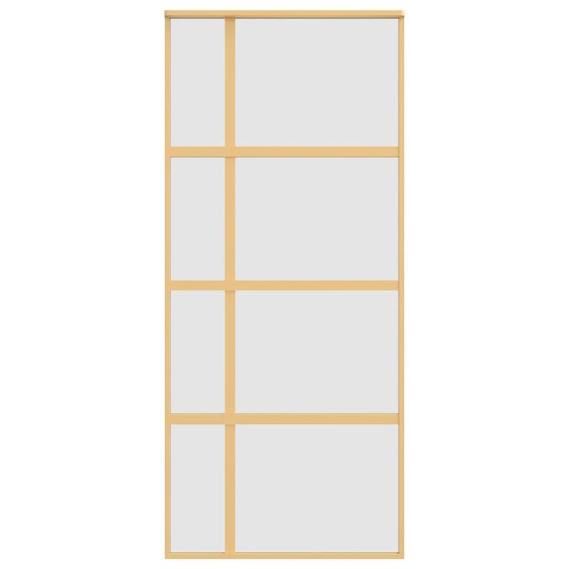 Casa si Gradina - Constructii - Usi interior, exterior si garaj - Usi garaj - Usa glisanta, auriu, 90x205 cm, sticla ESG mata si aluminiu - Infinity.ro