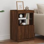 Casa si Gradina - Mobilier - Comode si corpuri - Comode - Servanta cu lumini LED, stejar maro, 41x37x67 cm - Infinity.ro