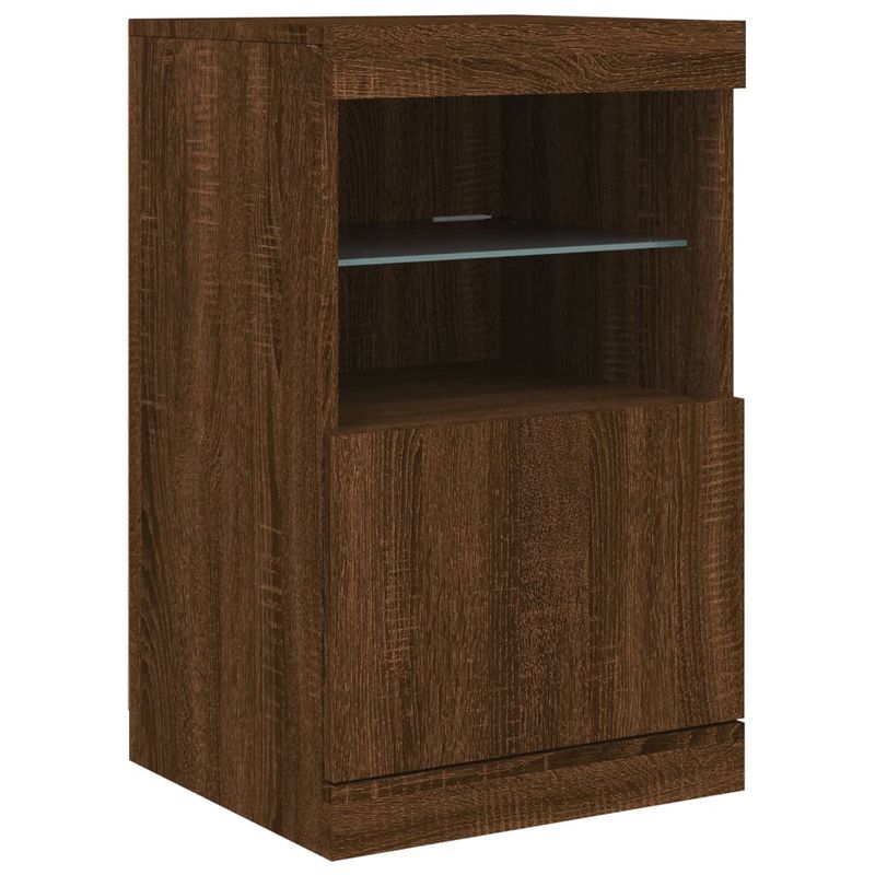 Casa si Gradina - Mobilier - Comode si corpuri - Comode - Servanta cu lumini LED, stejar maro, 41x37x67 cm - Infinity.ro