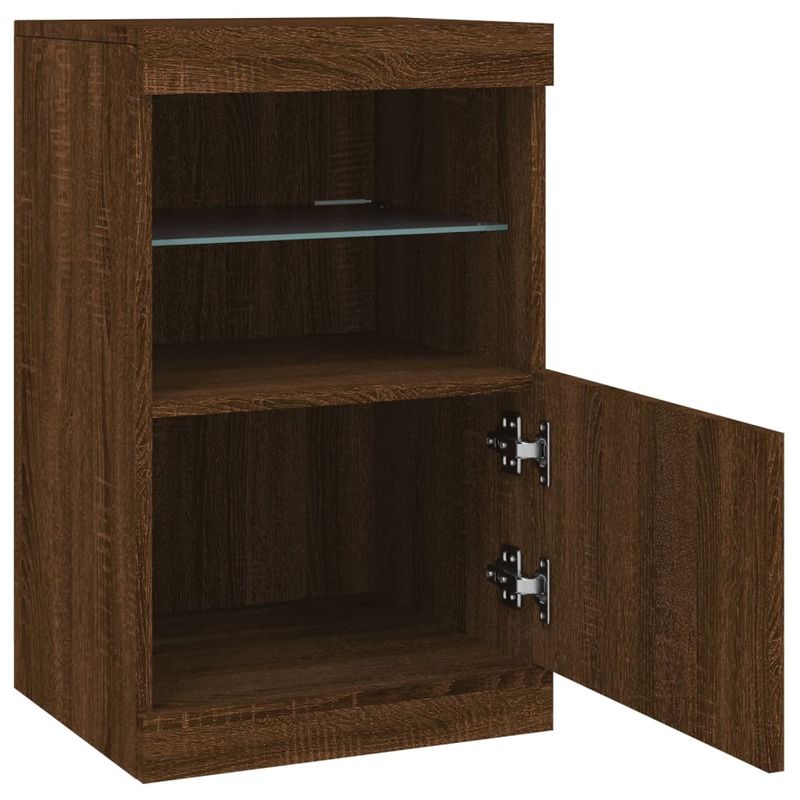 Casa si Gradina - Mobilier - Comode si corpuri - Comode - Servanta cu lumini LED, stejar maro, 41x37x67 cm - Infinity.ro