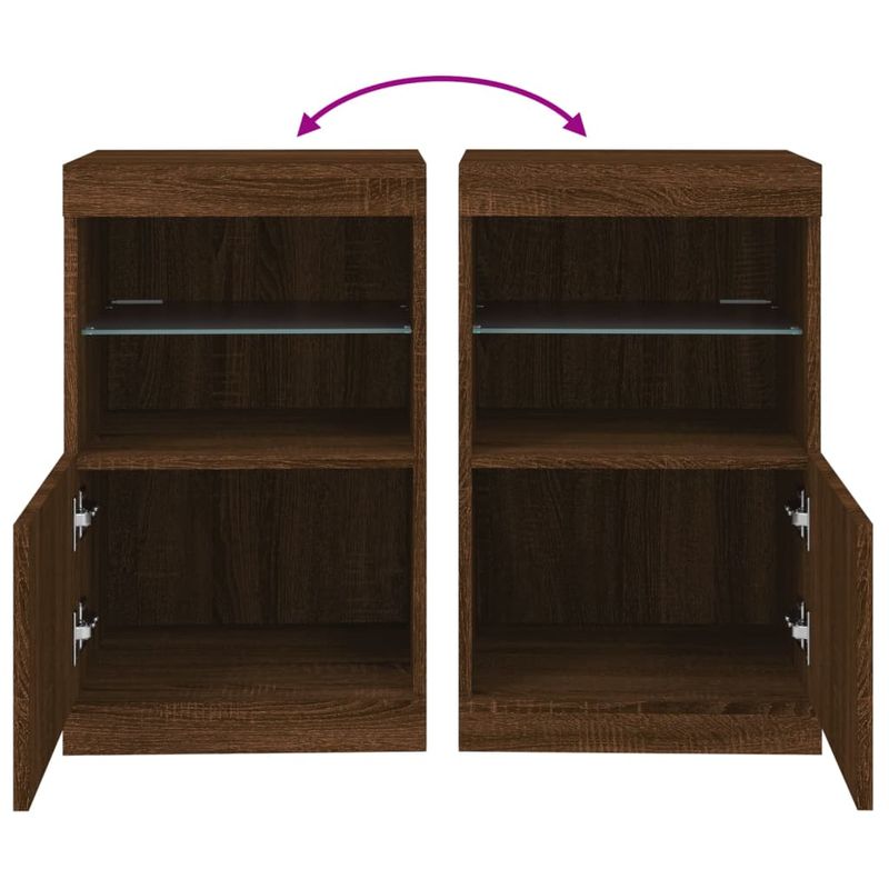 Casa si Gradina - Mobilier - Comode si corpuri - Comode - Servanta cu lumini LED, stejar maro, 41x37x67 cm - Infinity.ro
