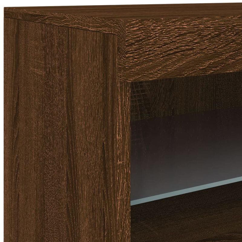 Casa si Gradina - Mobilier - Comode si corpuri - Comode - Servanta cu lumini LED, stejar maro, 41x37x67 cm - Infinity.ro
