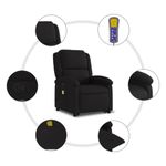 Ingrijire personala si Cosmetice - Sanatate si wellness - Articole wellness - Fotolii de masaj - Fotoliu rabatabil de masaj, cu ridicare, negru, material textil - Infinity.ro