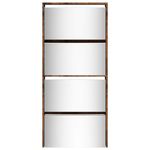 Casa si Gradina - Mobilier - Organizare si depozitare - Organizator incaltaminte - Pantofar cu oglinda, 4 niveluri, stejar fumuriu, 63x17x134 cm - Infinity.ro