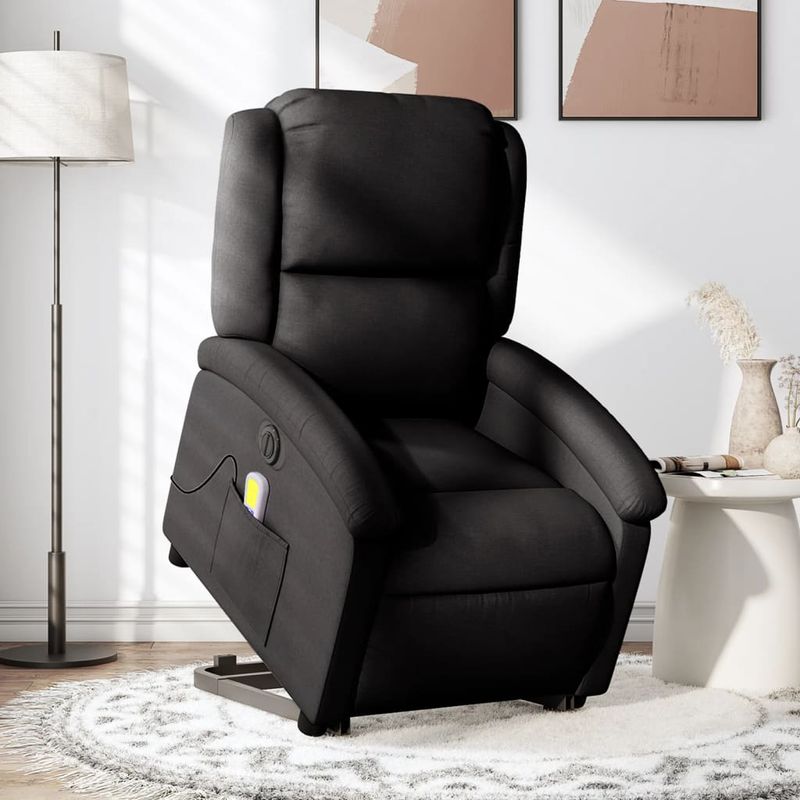 Ingrijire personala si Cosmetice - Sanatate si wellness - Articole wellness - Fotolii de masaj - Fotoliu electric de masaj rabatabil cu ridicare, negru, textil - Infinity.ro