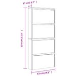 Casa si Gradina - Mobilier - Organizare si depozitare - Organizator incaltaminte - Pantofar cu oglinda, 4 niveluri, stejar fumuriu, 63x17x134 cm - Infinity.ro