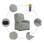 Ingrijire personala si Cosmetice - Sanatate si wellness - Articole wellness - Fotolii de masaj - Fotoliu electric de masaj rabatabil, gri deschis, catifea - Infinity.ro