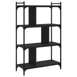 Casa si Gradina - Mobilier - Biblioteci si rafturi - Biblioteci - Biblioteca cu 4 niveluri, negru, 76x32x123 cm, lemn prelucrat - Infinity.ro