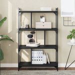 Casa si Gradina - Mobilier - Biblioteci si rafturi - Biblioteci - Biblioteca cu 4 niveluri, negru, 76x32x123 cm, lemn prelucrat - Infinity.ro