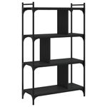 Casa si Gradina - Mobilier - Biblioteci si rafturi - Biblioteci - Biblioteca cu 4 niveluri, negru, 76x32x123 cm, lemn prelucrat - Infinity.ro