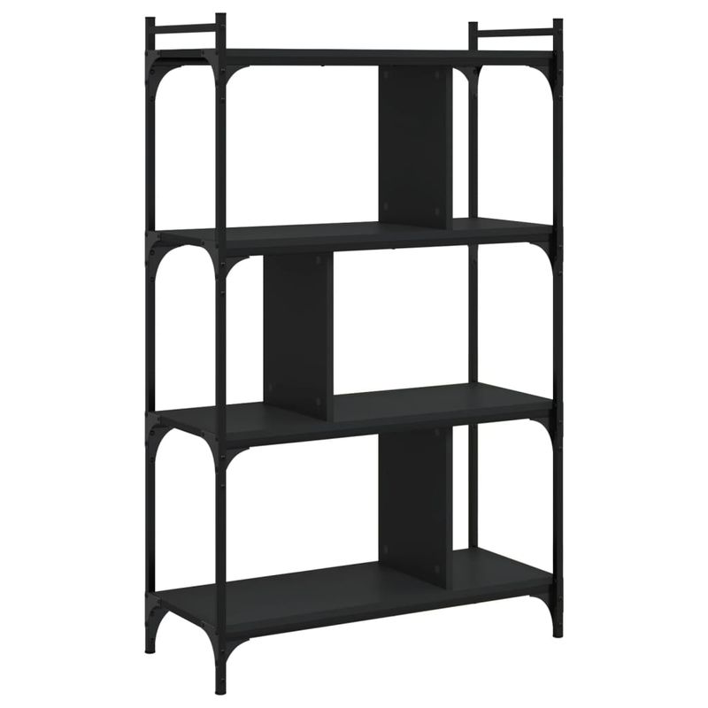 Casa si Gradina - Mobilier - Biblioteci si rafturi - Biblioteci - Biblioteca cu 4 niveluri, negru, 76x32x123 cm, lemn prelucrat - Infinity.ro