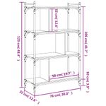 Casa si Gradina - Mobilier - Biblioteci si rafturi - Biblioteci - Biblioteca cu 4 niveluri, negru, 76x32x123 cm, lemn prelucrat - Infinity.ro