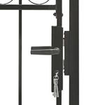 Casa si Gradina - Constructii - Usi interior, exterior si garaj - Usi garaj - Poarta de gard cu arcada, negru, 100 x 175 cm, otel - Infinity.ro