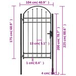 Casa si Gradina - Constructii - Usi interior, exterior si garaj - Usi garaj - Poarta de gard cu arcada, negru, 100 x 175 cm, otel - Infinity.ro