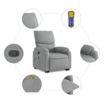 Ingrijire personala si Cosmetice - Sanatate si wellness - Articole wellness - Fotolii de masaj - Fotoliu de masaj rabatabil cu ridicare, gri deschis, textil - Infinity.ro