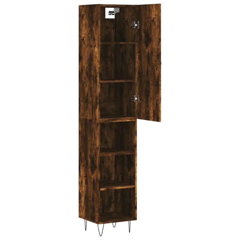 Casa si Gradina - Mobilier - Comode si corpuri - Comode - Dulap inalt, stejar fumuriu, 34,5x34x180 cm, lemn prelucrat - Infinity.ro