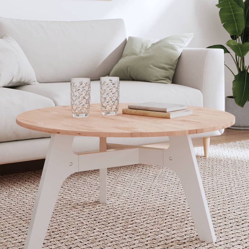 Casa si Gradina - Mobilier - Feronerie si accesorii mobila - Blat de masa rotund, diametru 80x1,5 cm, lemn masiv de fag, maro deschis - Infinity.ro