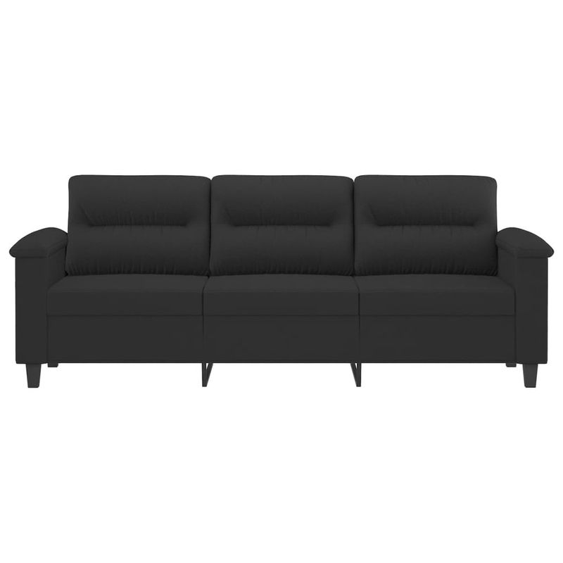 Casa si Gradina - Mobilier - Canapele si coltare - Canapele - Canapea cu 3 locuri, negru, 180 cm, tesatura microfibra - Infinity.ro