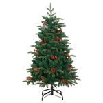 Casa si Gradina - Decoratiuni - Decoratiuni de sezon - Brad Craciun artificial articulat cu 150 LED-uri/globuri 120 cm - Infinity.ro