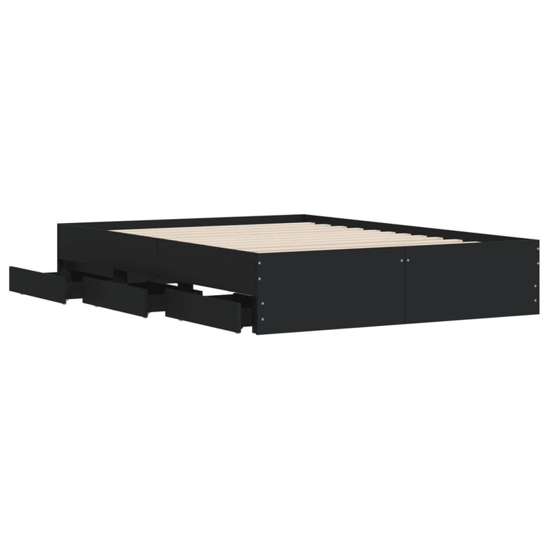 Casa si Gradina - Mobilier - Paturi si accesorii - Paturi - Cadru de pat cu sertare, negru, 120x200 cm, lemn prelucrat - Infinity.ro