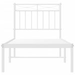 Casa si Gradina - Mobilier - Paturi si accesorii - Paturi - Cadru de pat metalic cu tablie, alb, 80x200 cm - Infinity.ro