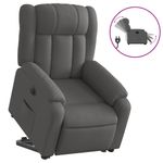 Casa si Gradina - Mobilier - Scaune si fotolii - Fotolii - Fotoliu electric rabatabil cu ridicare, gri inchis, textil - Infinity.ro