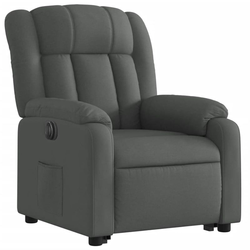 Casa si Gradina - Mobilier - Scaune si fotolii - Fotolii - Fotoliu electric rabatabil cu ridicare, gri inchis, textil - Infinity.ro