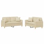 Casa si Gradina - Mobilier - Seturi de mobilier - Seturi living - Set de canapele cu perne, 2 piese, crem, material textil - Infinity.ro