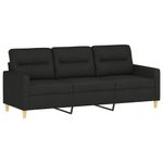 Casa si Gradina - Mobilier - Seturi de mobilier - Seturi living - Set de canapele cu perne, 4 piese, negru, material textil - Infinity.ro