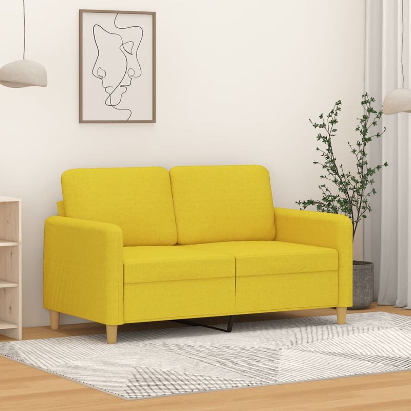 Casa si Gradina - Mobilier - Canapele si coltare - Canapele - Canapea cu 2 locuri, galben deschis, 120 cm, material textil - Infinity.ro