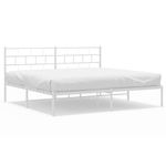 Casa si Gradina - Mobilier - Paturi si accesorii - Paturi - Cadru de pat metalic cu tablie, alb, 180x200 cm - Infinity.ro